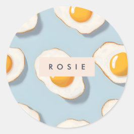 Monogramm Personalisiertes schräges Ei-Muster Runder Aufkleber