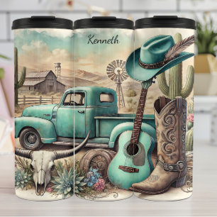 Monogramm persönliches kosmisches Großfußgeheimnis Thermosbecher