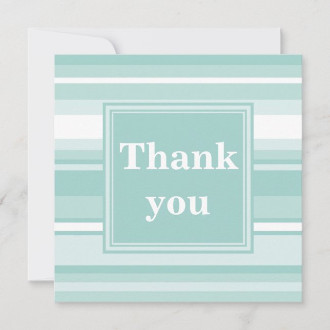 Monogramm Pfefferminzstreifen Dankeskarte (Vorderseite)