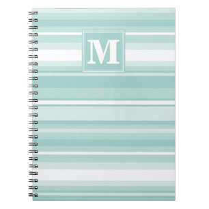 Monogramm Pfefferminzstreifen Notizblock