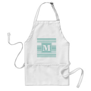 Monogramm Pfefferminzstreifen Schürze