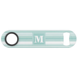 Monogramm Pfefferminzstreifen Speedflaschenöffner