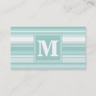 Monogramm Pfefferminzstreifen Visitenkarte