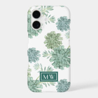 Monogramm | Pflanze Glück | Sukkulenten-Muster