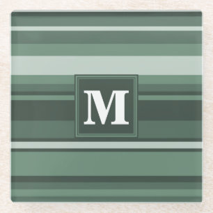 Monogramm Phalelgrün Glasuntersetzer