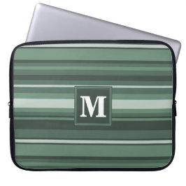 Monogramm Phalelgrün Laptopschutzhülle