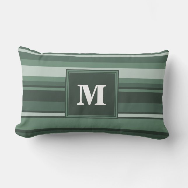 Monogramm Phalelgrün Lendenkissen (Vorderseite)