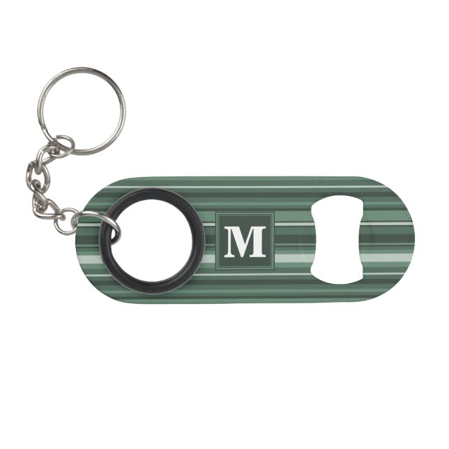 Monogramm Phalelgrün Schlüsselanhänger Flaschenöffner (Vorderseite (Horizontal))