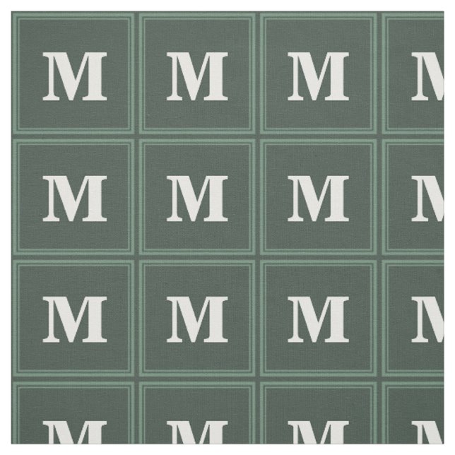 Monogramm Phalelgrün Stoff (Muster)