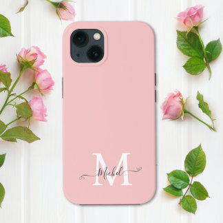 Monogramm Pink | Elegant Minimalistisch Case-Mate iPhone Hülle