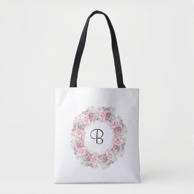 Monogramm Pink Floral (Vorderseite)