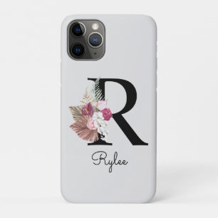 Monogramm Pink Floral Initial R Case-Mate iPhone Hülle