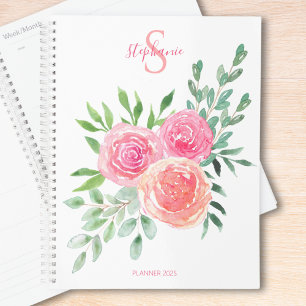 Monogramm Pink Floral Planer