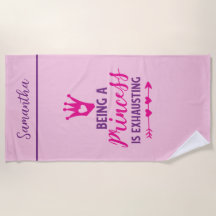 Monogramm Pink Lila ist die Prinzessin erschöpft