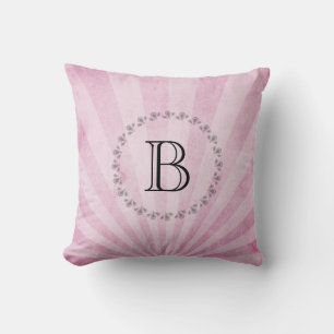 Monogramm Pink Sunray Kissen