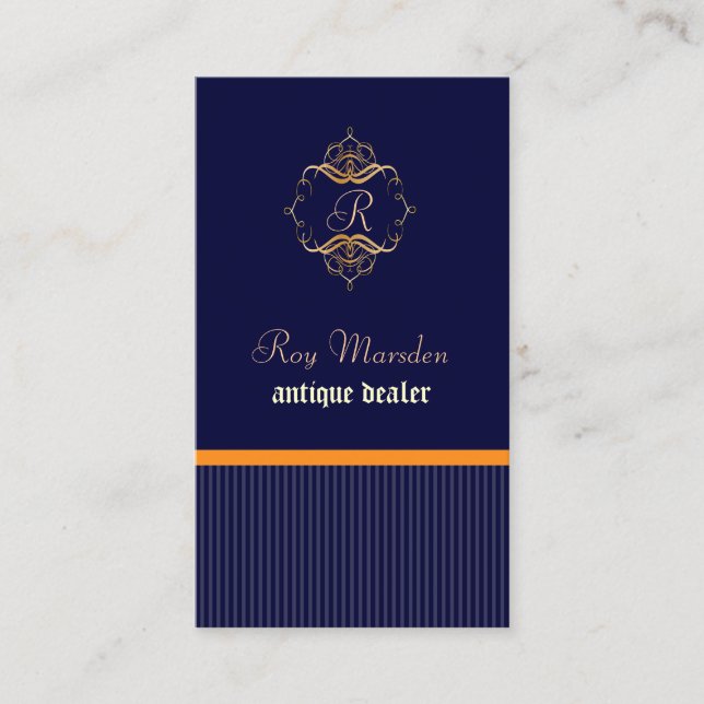 Monogramm+Pinstripes/DIY-Hintergrund Visitenkarte (Vorderseite)