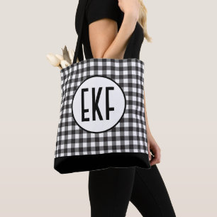 Monogramm Plaid Schwarz-Weiß Büffel Trendig