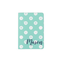 Monogramm Polka-Punkte - Minze und Weiß