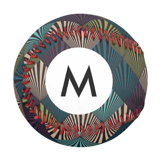 Monogramm Pop-Art-Hintergrund Baseball (Vorderseite Links)