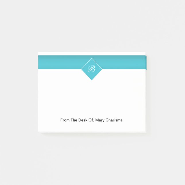 Monogramm-Posten Posten-it® Anmerkungen Post-it Klebezettel (Vorderseite)