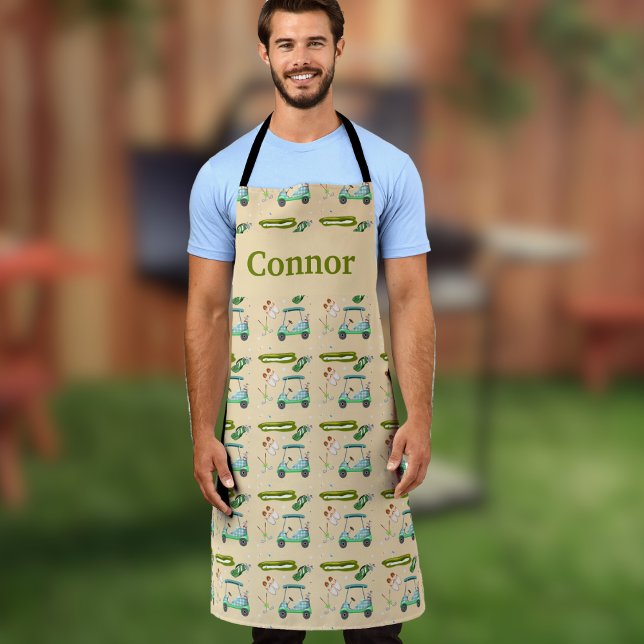 Monogramm pro Tag des Golfmusters Schürze (Von Creator hochgeladen)