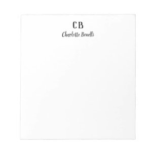 Monogramm Professional Schlicht Minimalistisch Mod Notizblock