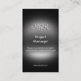 Monogramm, Projektleiter, Metall-Look Visitenkarte