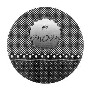 Monogramm Punkte Schwarz Weiß Muster Schicksal Schneidebrett