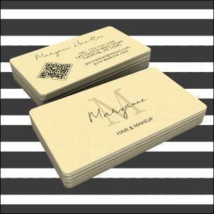Monogramm QR-Code gelb Visitenkarte