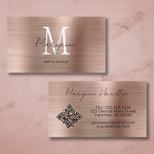 Monogramm QR-Code Roségold Visitenkarte