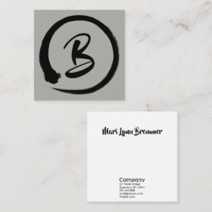 Monogramm quadratische businesscards in schwarzem quadratische visitenkarte