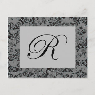 Monogramm R Postkarte