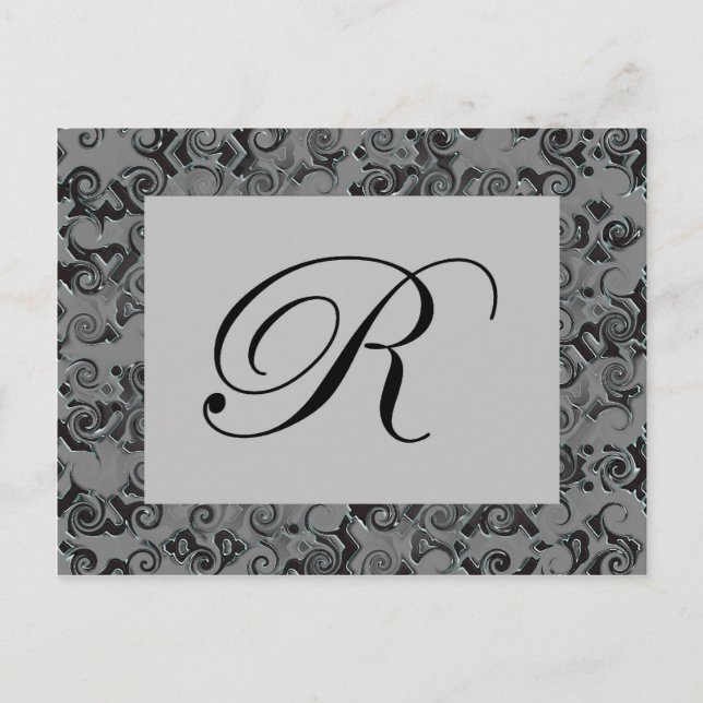 Monogramm R Postkarte (Vorderseite)