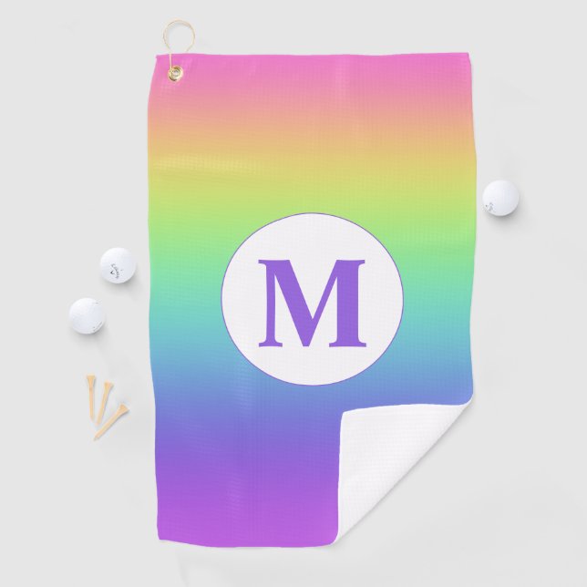 Monogramm Rainbow Golfhandtuch (Insitu)