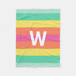 Monogramm Rainbow-Sherbet-Farbblock-Reihe Fleecedecke