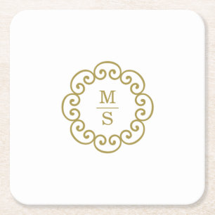 Monogramm Rechteckiger Pappuntersetzer