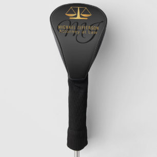Monogramm, Rechtsanwalt am Gesetz - Schwarzes und Golf Headcover
