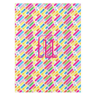 Monogramm Regenbogen-Diagonal-Linien-Muster Pop-Ar Tischdecke