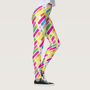 Monogramm-Regenbogen-diagonale Linien Leggings