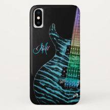 Monogramm-Regenbogen-Hals-Gitarre iPhone X Fall