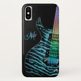 Monogramm-Regenbogen-Hals-Gitarre iPhone X Fall Case-Mate iPhone Hülle