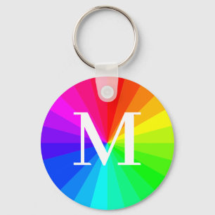 Monogramm Regenbogen LGBT Stolz Geschenk Schlüssel Schlüsselanhänger