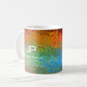 Monogramm Regenbogenfarben Abstrakt Kaffeetasse