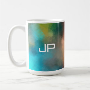 Monogramm-Regenbogenfarben Farbige Abstrakte Vorla Kaffeetasse