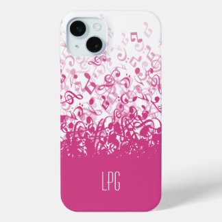 Monogramm Rennen Musiknoten Fuchsia Pink Case-Mate iPhone Hülle