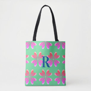 Monogramm Retro florengrün pink