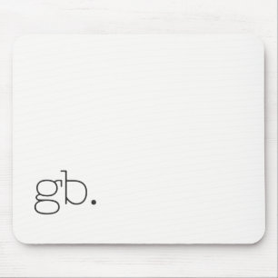 Monogramm Retro Minimal Weiß Mousepad