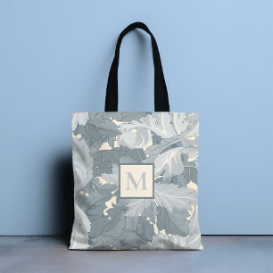 Monogramm Retro-Retro-Blätter mit grauer Flora