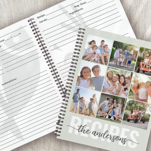 Monogramm-Rezept der Fotocollage-Familie Notizbuch