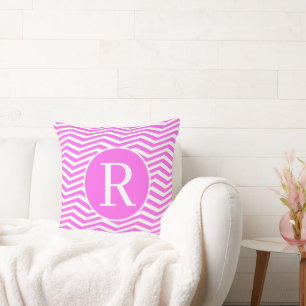 Monogramm RF Klassischer Serienrosa Zickzack getil Kissen